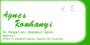 agnes romhanyi business card