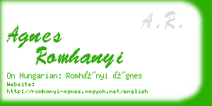 agnes romhanyi business card